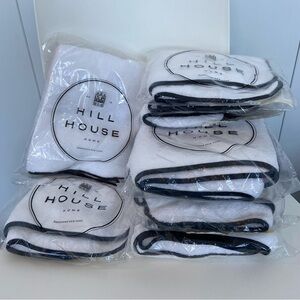 Hill House Home - Set of 8 - Marella Towels Handx4+Washclothx4 White wBlackTrim